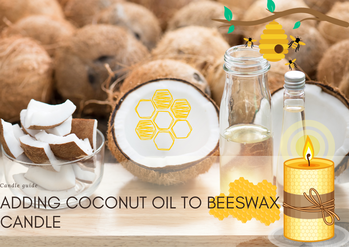 Adding coconut oil to beeswax candle