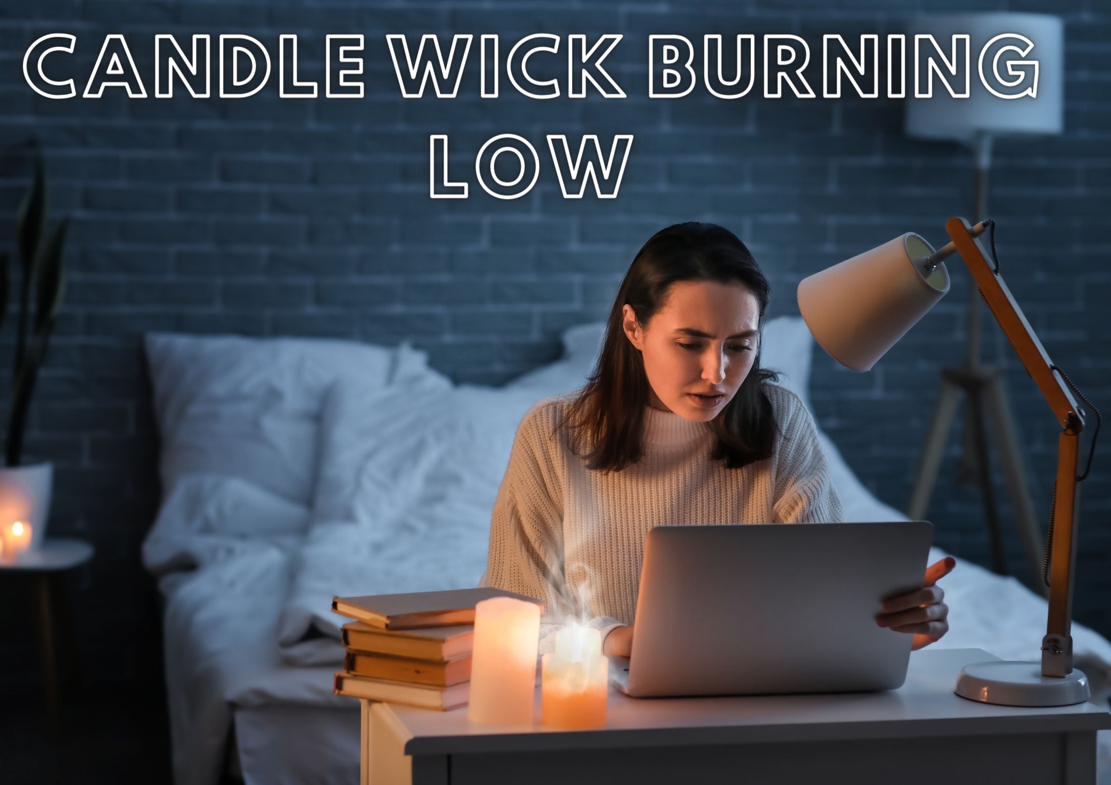 Candle wick burning low