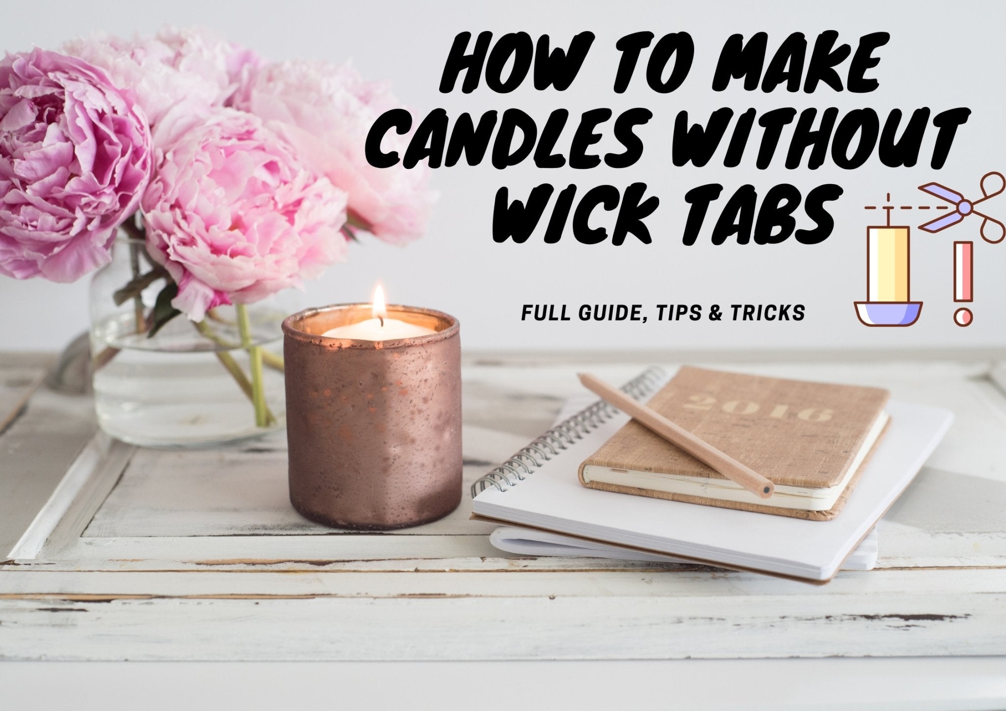Making candles without wick tabs