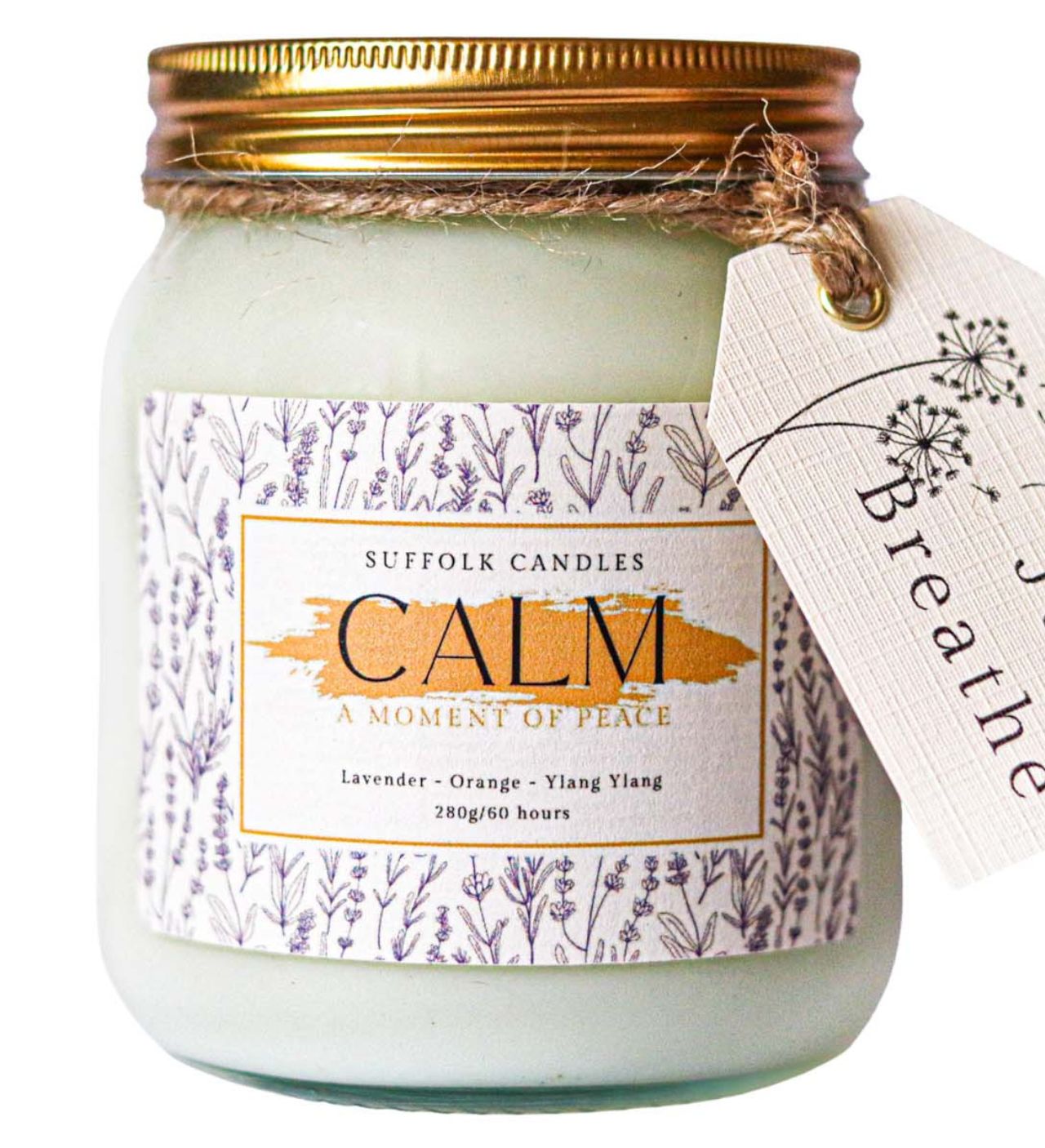 Calm Candle + Essential Oil Bottle - Lavender, Ylang Ylang & Sweet Orange