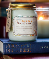 Thumbnail for Pemberley Gardens Candle - Literary Locations Bookish Vegan Candle - Pride and Prejudice - Jasmine, Sweet Pea & Rose